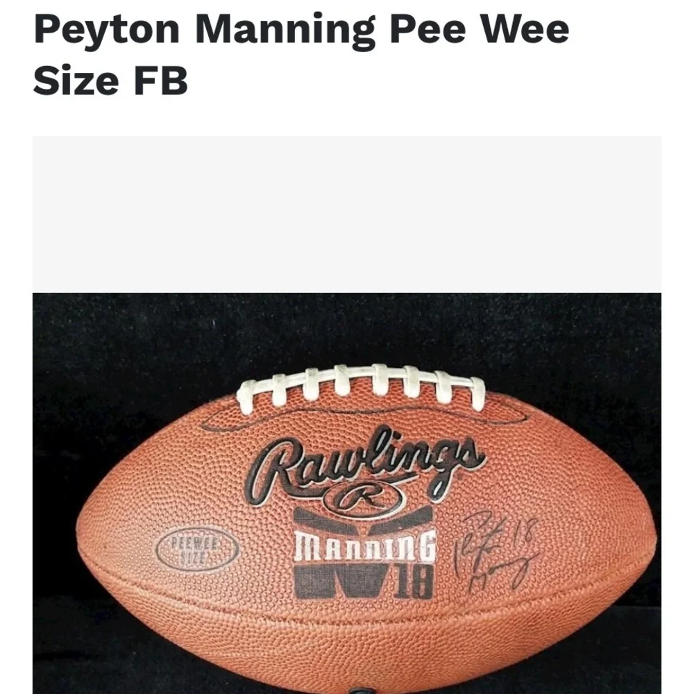 ⭐️🏈 EUC Rawlings Peyton Manning Pee Wee Football & 2 Cards - #T1
